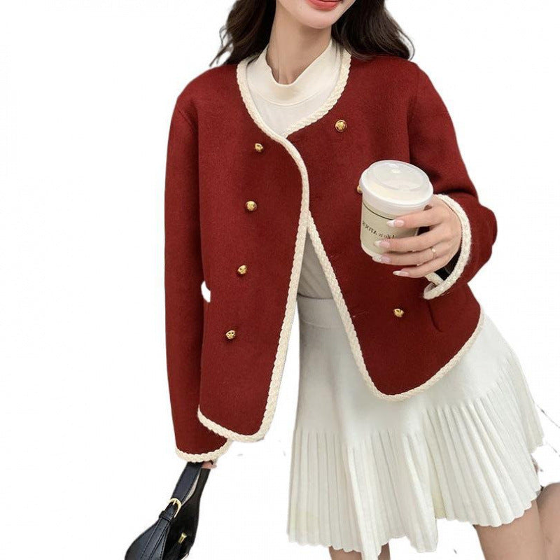 Veste féminine à la mode avec boutons décoratifs et col fin Chic & Stil