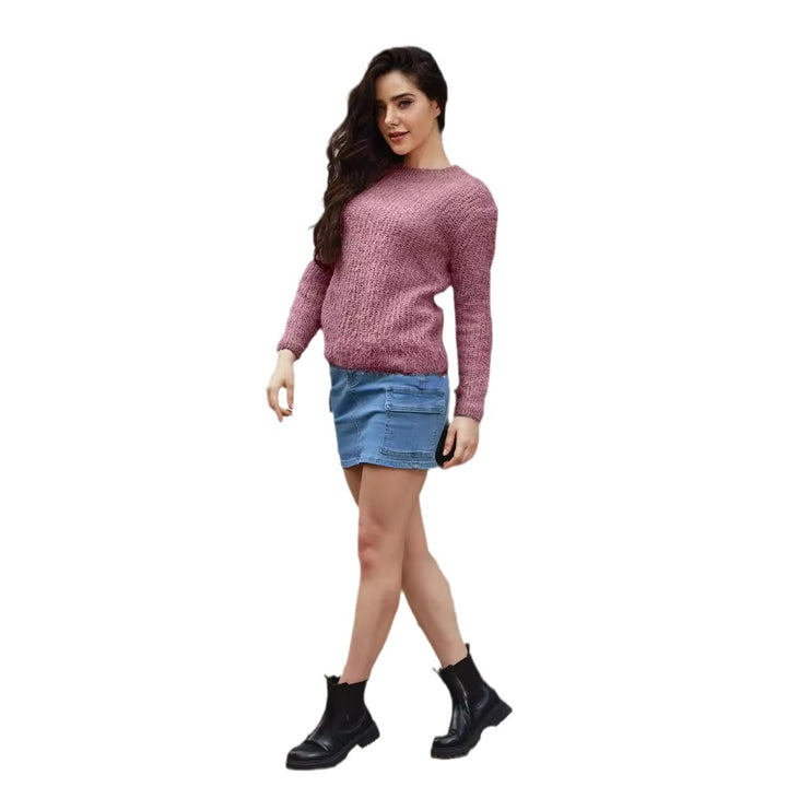 Knitted sweater for women with structured fabric and relaxed fit Lune London