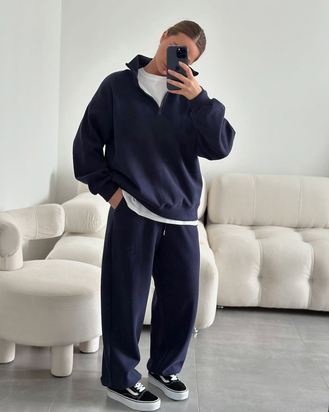 Sporty hoodie for ladies with high collar and loose fit Lune London