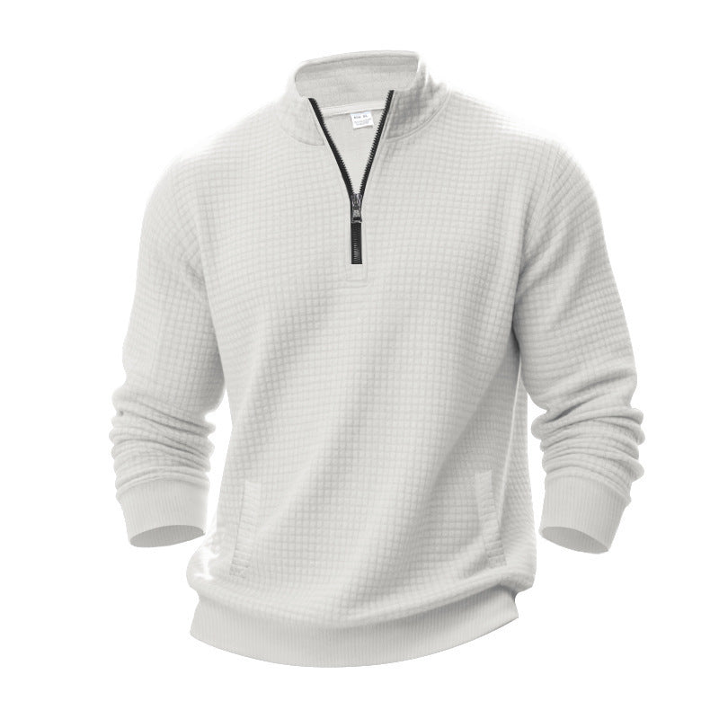 Sporty sweater for men with half-zip and practical pocket design Lune London