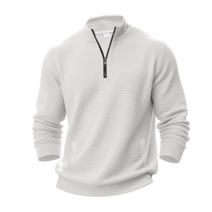 Sporty sweater for men with half-zip and practical pocket design Lune London