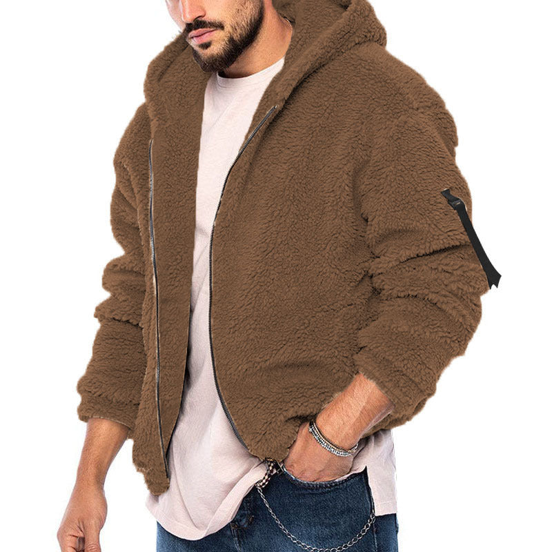Fleece jacket for men with soft lining and hood Lune London