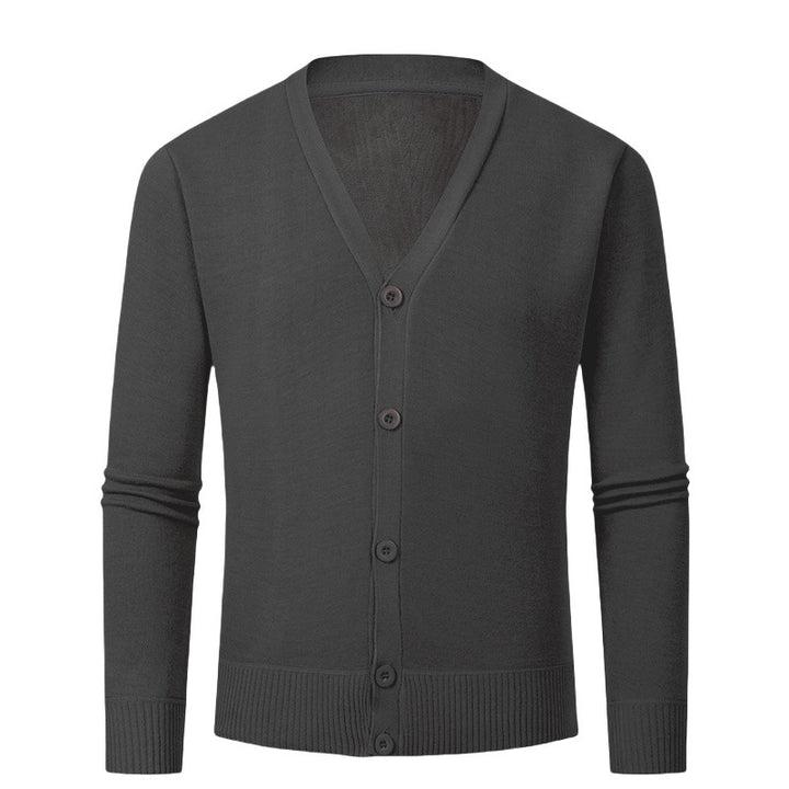 Men's knit sweater with V-neck and buttonless design Lune London