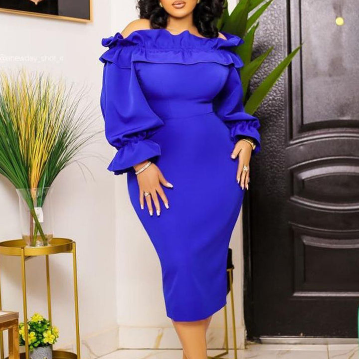 LadiesElegant maxi dress with ruffles Lune London