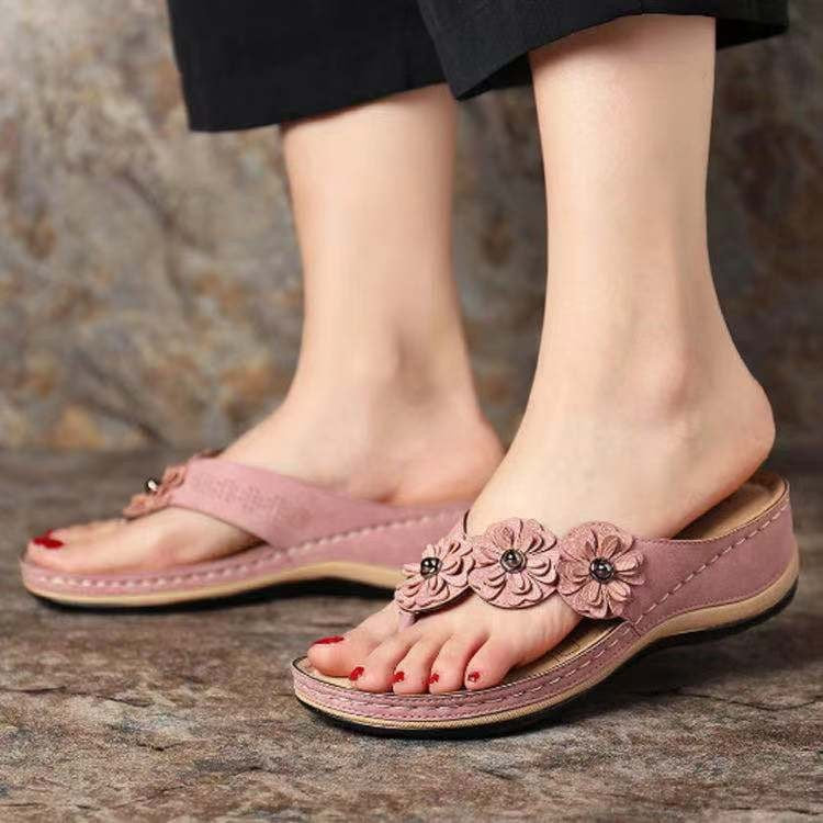 Flower strap sandals for women with ergonomic sole Lune London