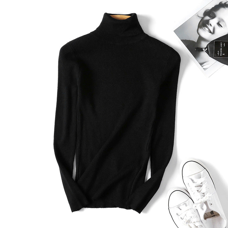 Lune London Women's Ribbed Knit Turtleneck Sweater