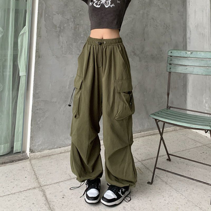 Women’s cargo pants with a wide cut and practical pockets