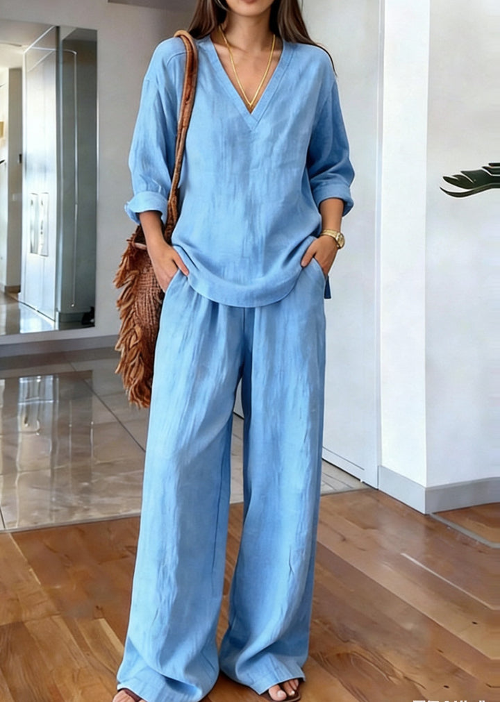 Women's Comfortable Linen Pants with Casual Cut and Practical Pockets Lune London