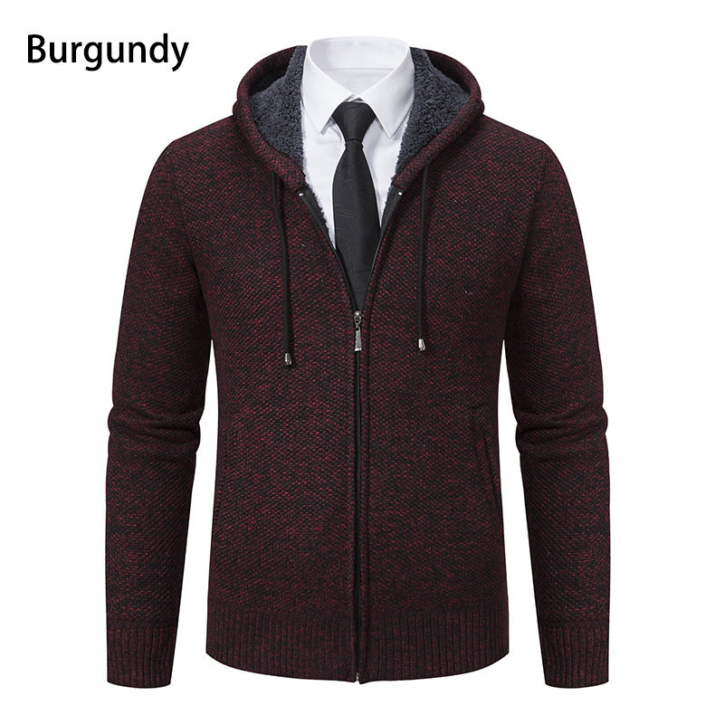 Men's knit jacket with modern cut and practical zipper Lune London