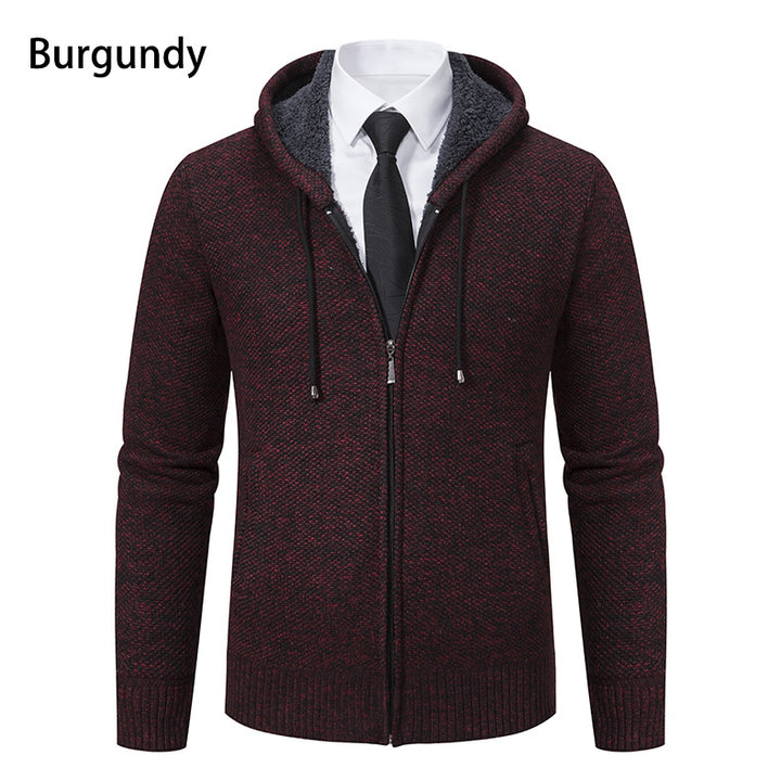 Men's knit jacket with modern cut and practical zipper Lune London