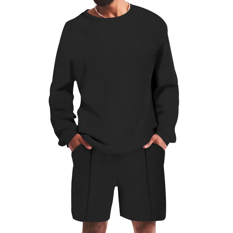 Men's casual leisure set with structured top and comfortable shorts Chic and style