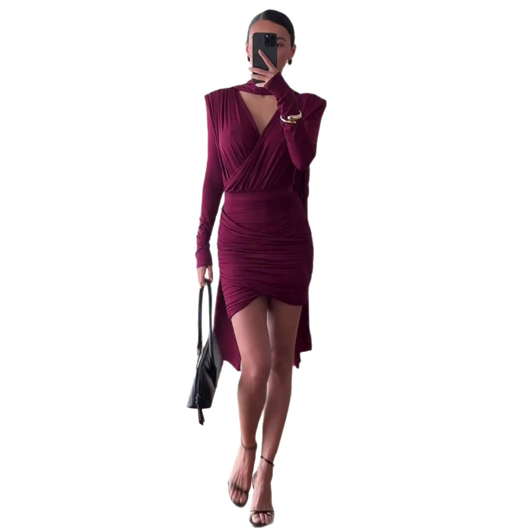 Women's wrap dress with asymmetrical hem and sophisticated top Lune London