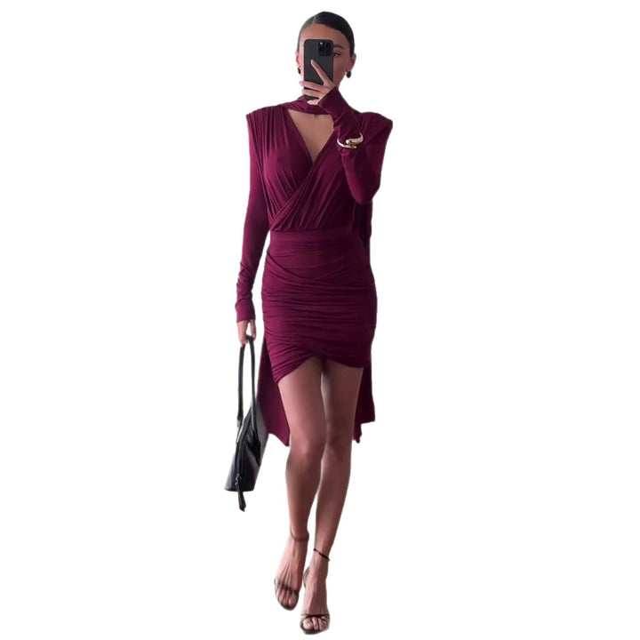 Women's wrap dress with asymmetrical hem and sophisticated top Lune London