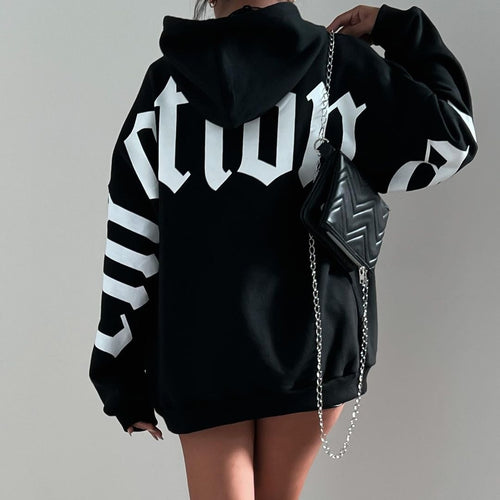 Oversized hoodie for women with graphic print Lune London
