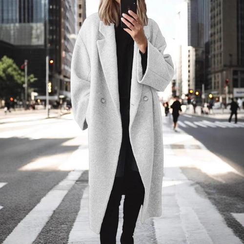 Oversized wool coat for women with double-breasted Lune London