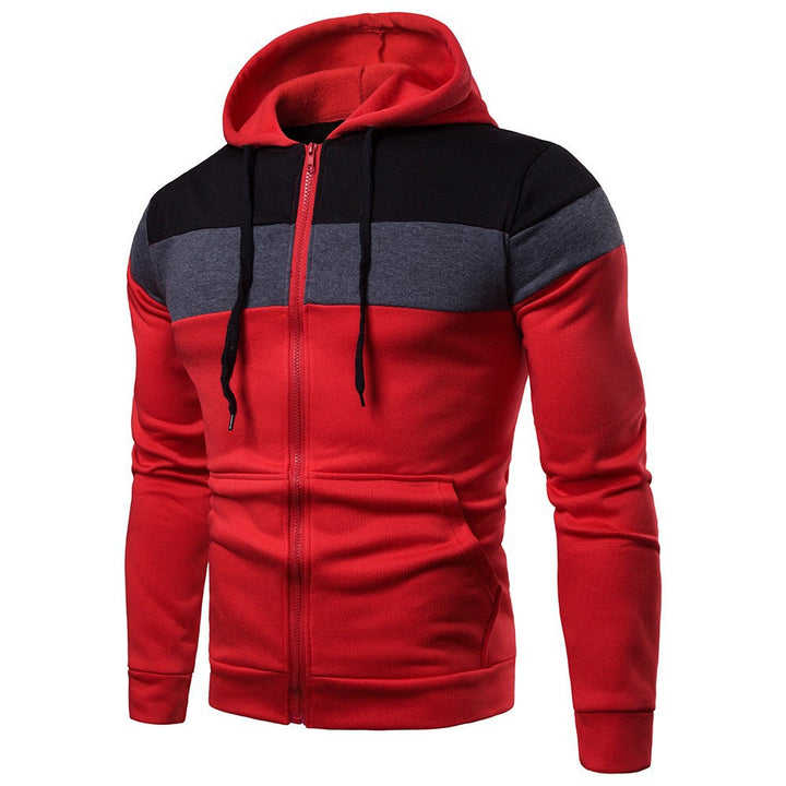 Fashion hooded jacket for men with chic and stylish color block design