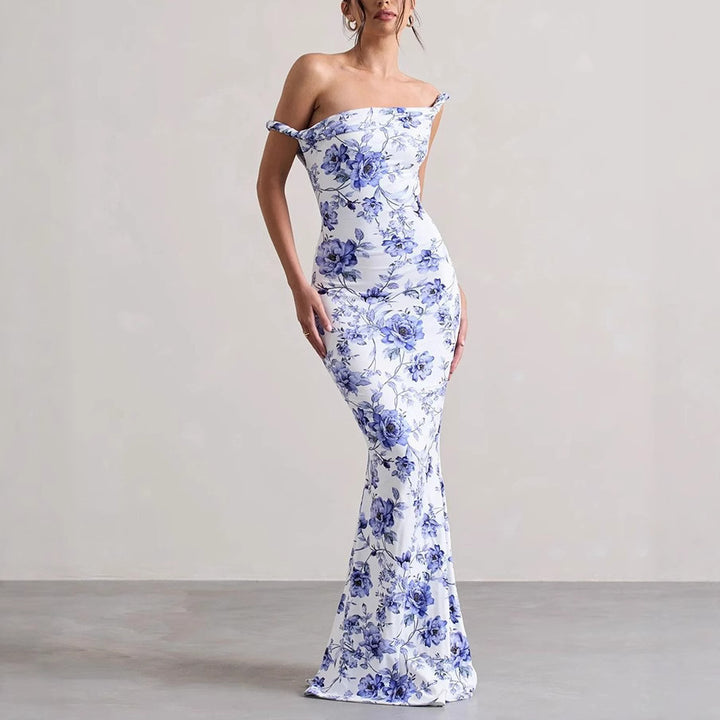 Lune London off-shoulder bodycon maxi dress