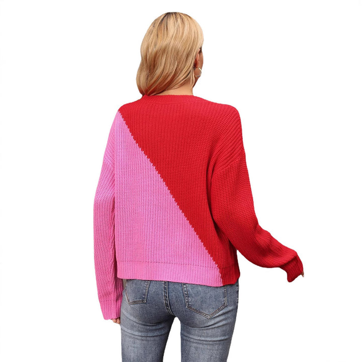 Pull tendance pour femmes avec design à blocs de couleur asymétriques Chic & Stil