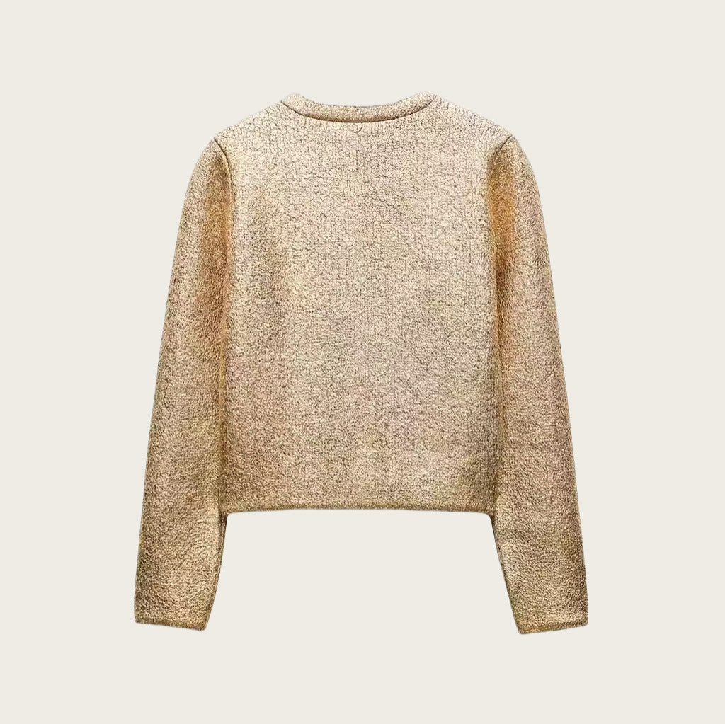 Ladies Elegant knitted vest with luxurious sequins and practical pockets Lune London
