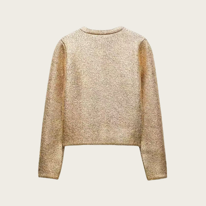 Ladies Elegant knitted vest with luxurious sequins and practical pockets Lune London