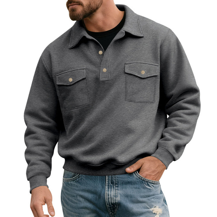 Comfortable men's sweater with practical chest pockets Lune London