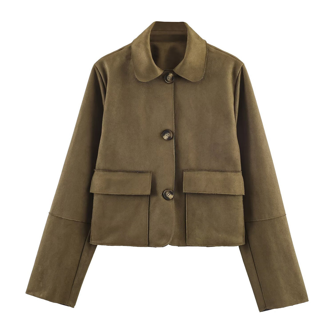 Trendy short jacket for women with practical pockets and discreet collar Lune London