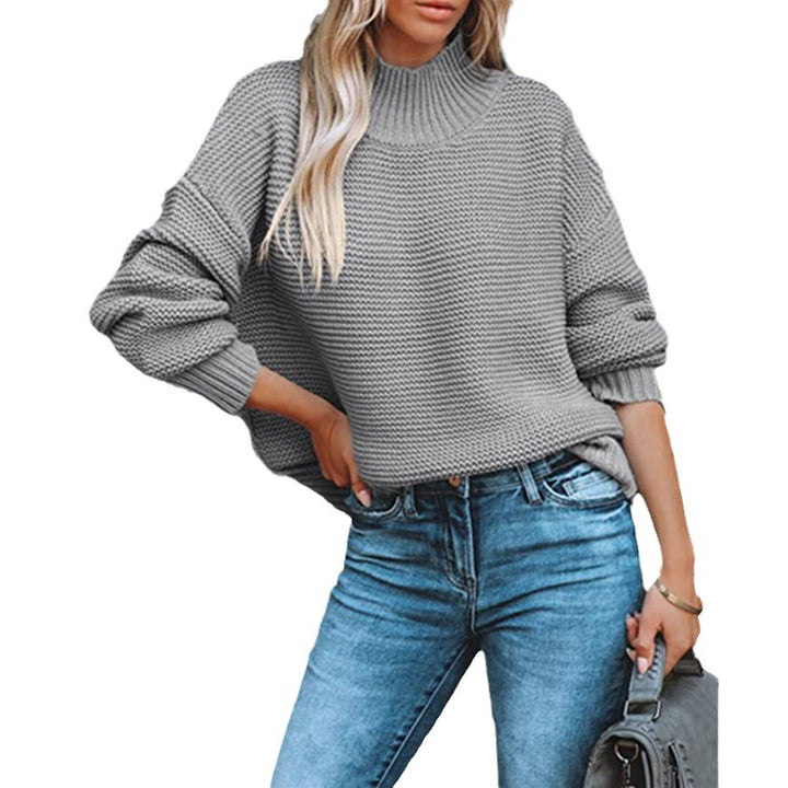Women's sweater with high collar and textured fabric Lune London