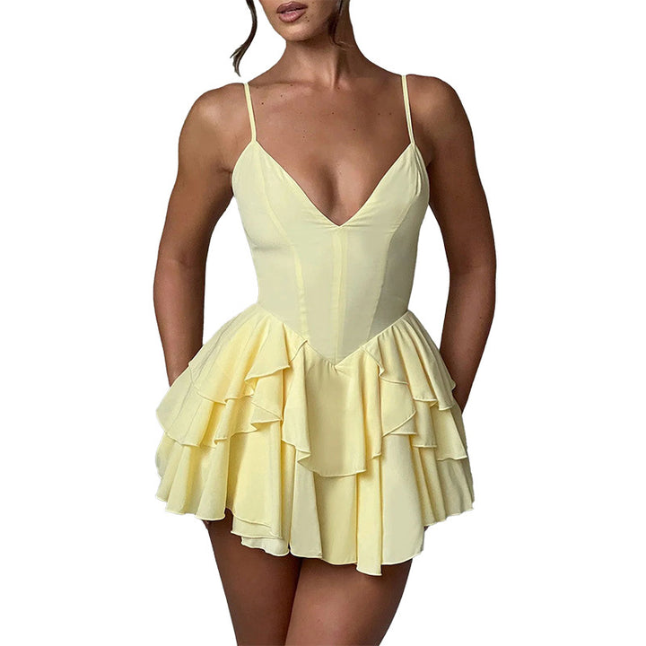Flirty gathered skater dress for women Lune London