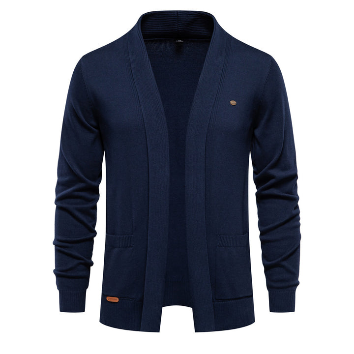 Pleasant knit jacket for men with open collar and practical pockets Lune London