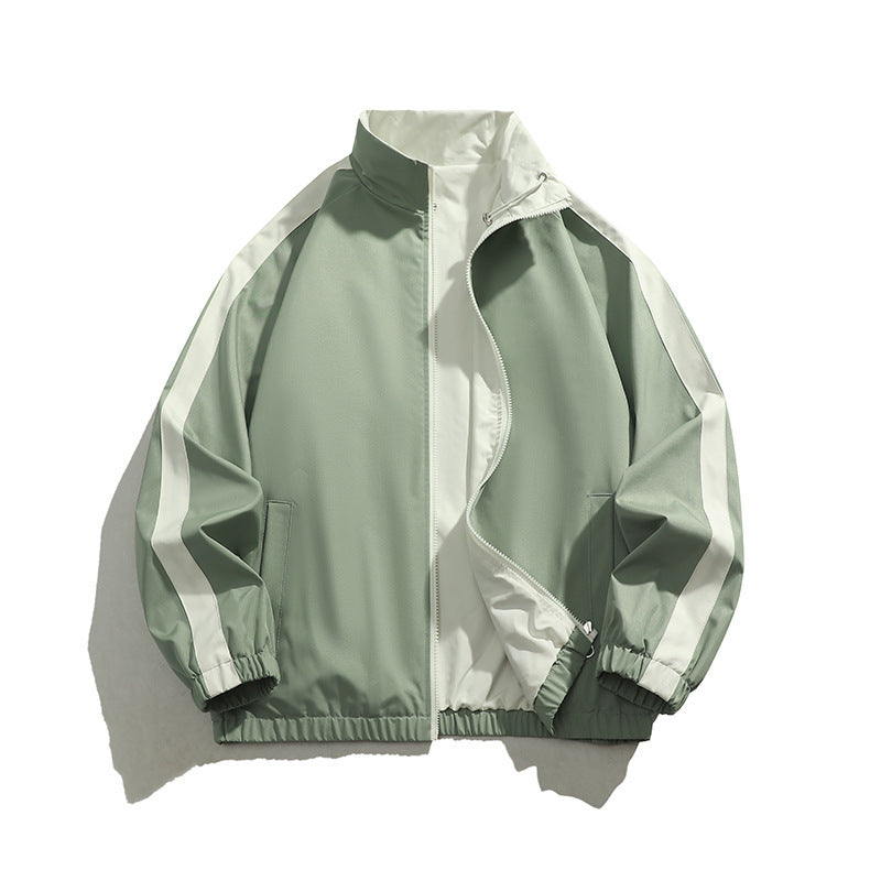Sporty transition jacket for men with elastic cuffs and practical zippered pockets Lune London