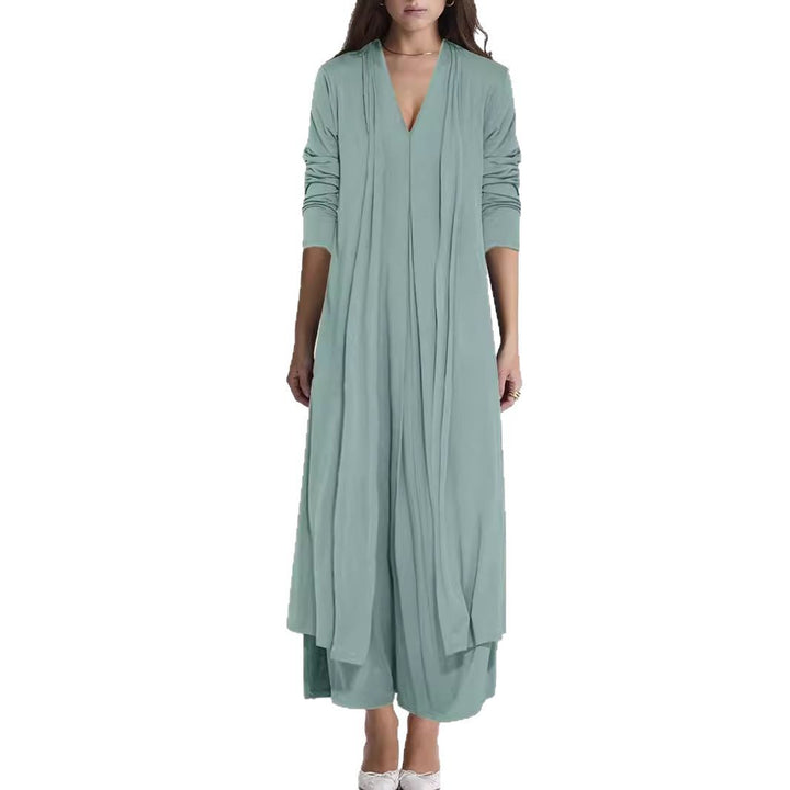 Airy maxi skirt for women with elegant V-neck and flowy cut Lune London