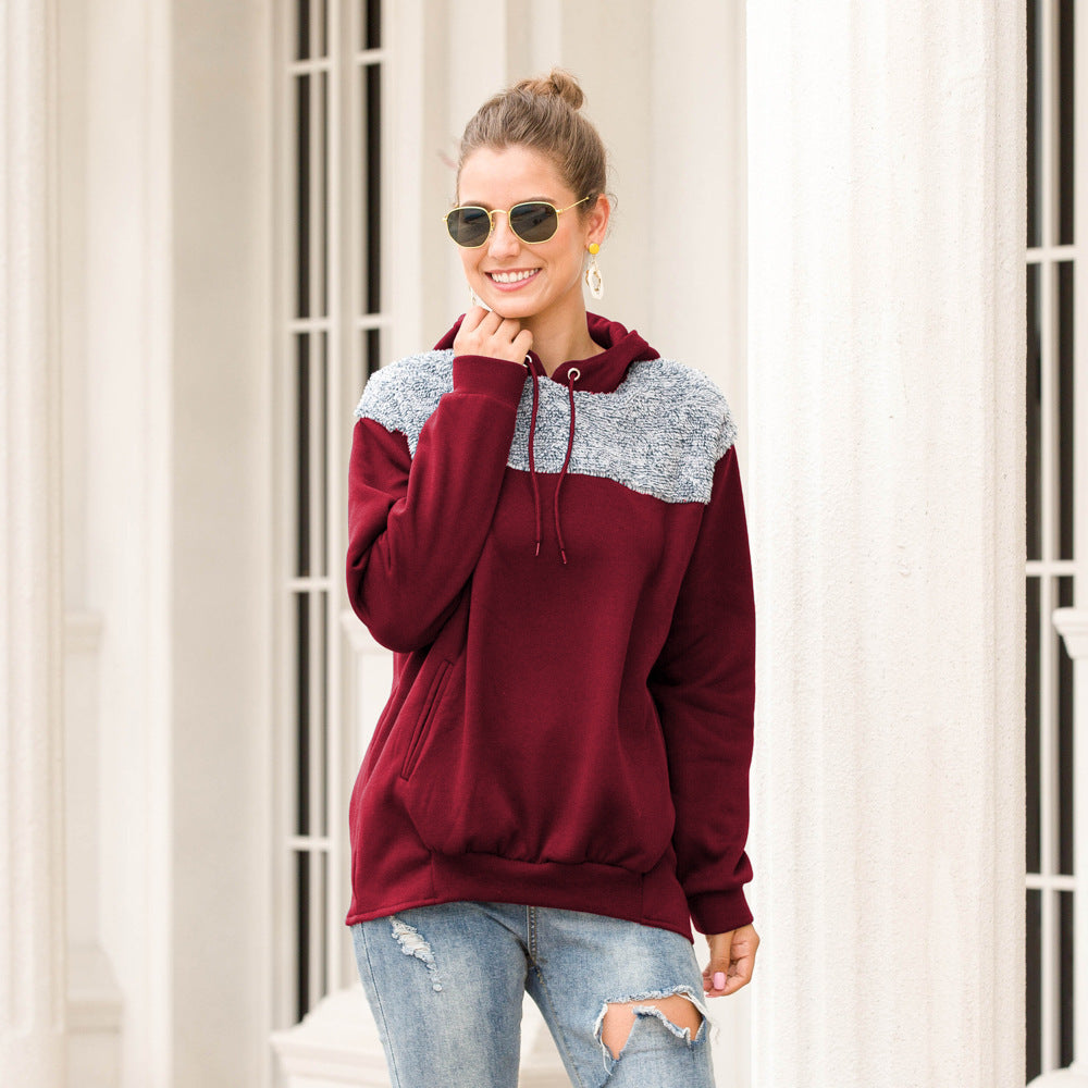 Women's hoodie with a stylish contrasting design and elastic hem Lune London