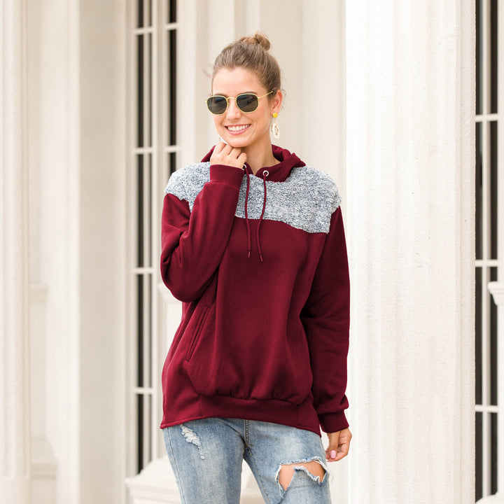 Women's hoodie with a stylish contrasting design and elastic hem Lune London