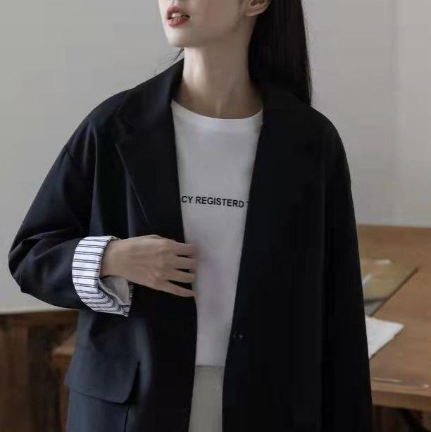 Blazer long décontracté pour femmes avec revers classiques Chic & Stil