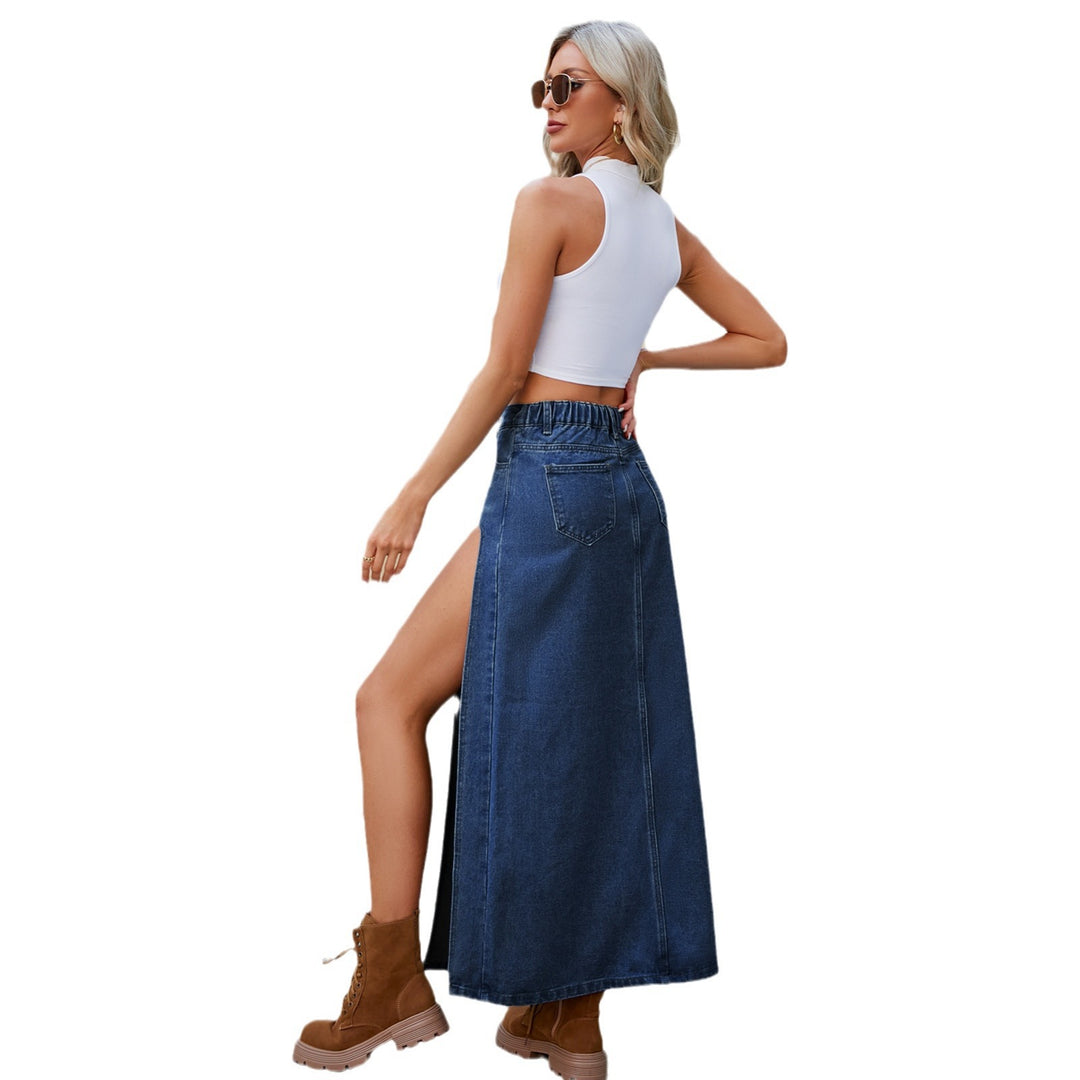 Maxi skirt for women with high slit and adjustable waist Lune London