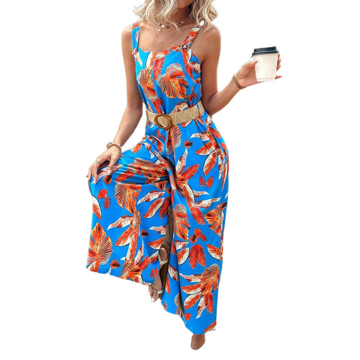 Ladies Floral Print Lightweight Chic Overall