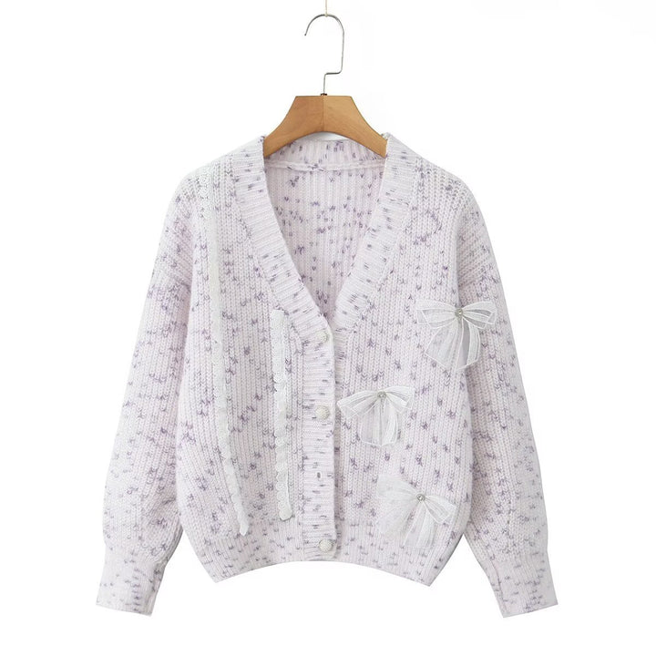 Cardigan Confortable pour Femme avec Détails de Noeud Délicats Chic & Stil