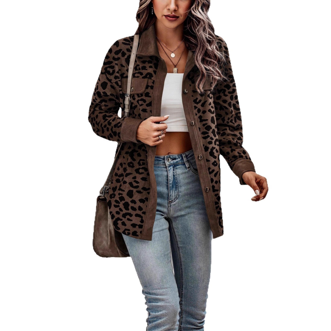 Plaid corduroy jacket for women with animal print Lune London