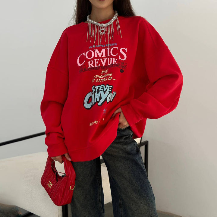 Oversized sweatshirt for women with striking graphic print Lune London