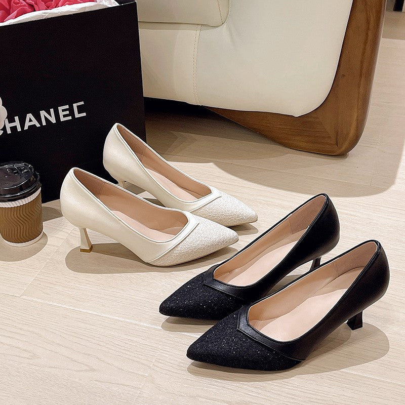 Elegant women's heels with delicate lace Lune London