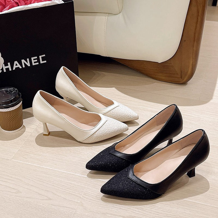 Elegant women's heels with delicate lace Lune London