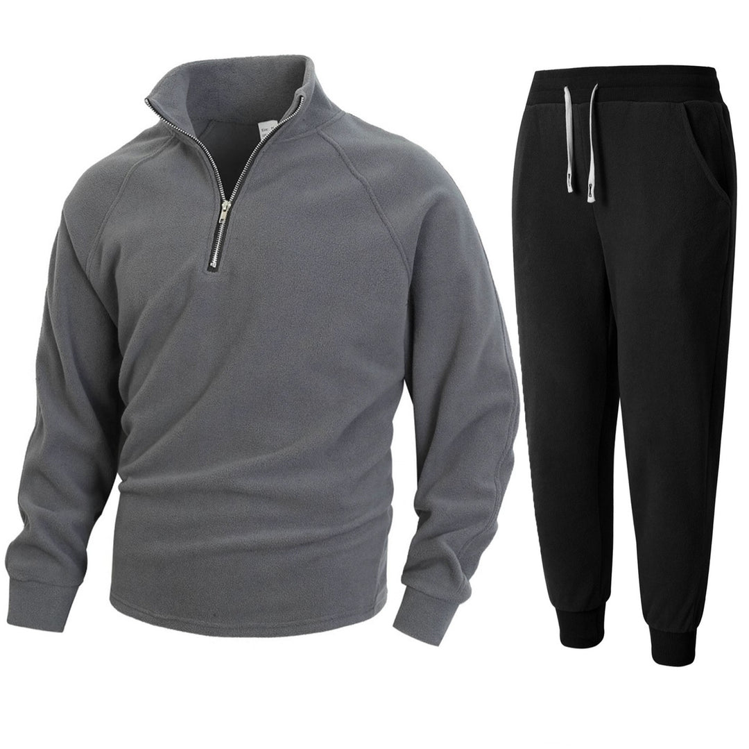 Men's fleece lounge jacket with mid-length zip Lune London