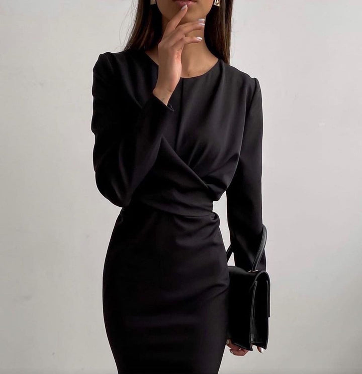 Ladies Elegant wrap dress with long sleeves and flowing cut Lune London