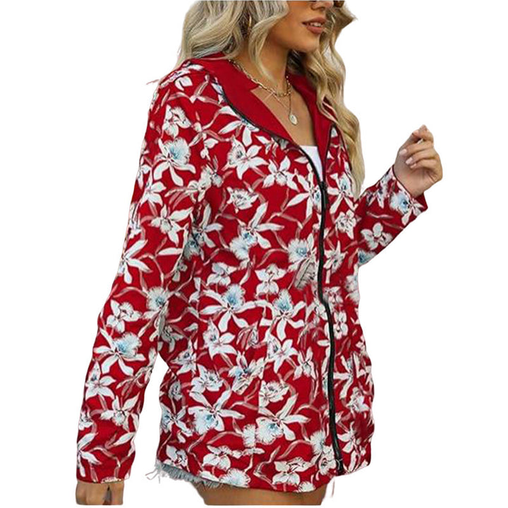 Ladies light transition jacket with floral lining Lune London