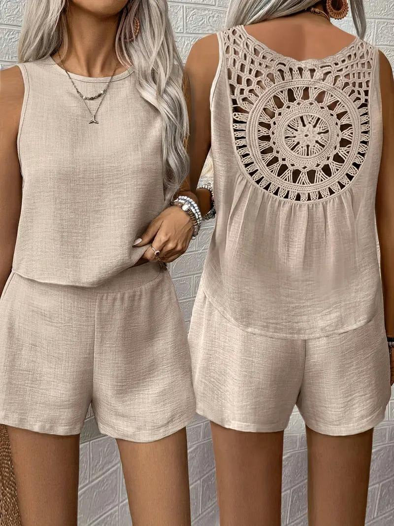 Casual jumpsuit for women with lace back Lune London