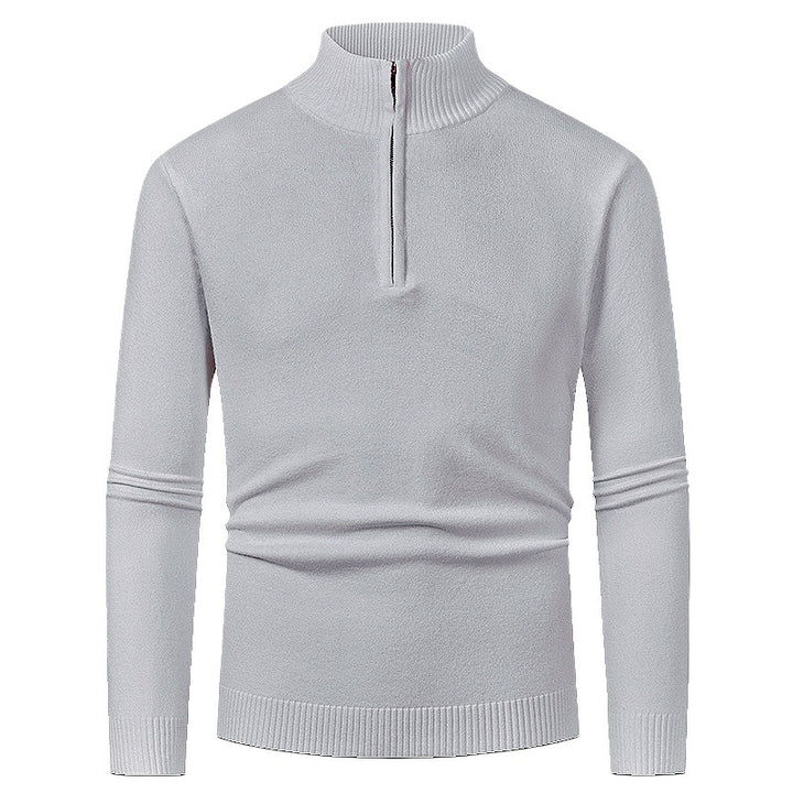 Men's sweater with half-zip and modern high collar Lune London