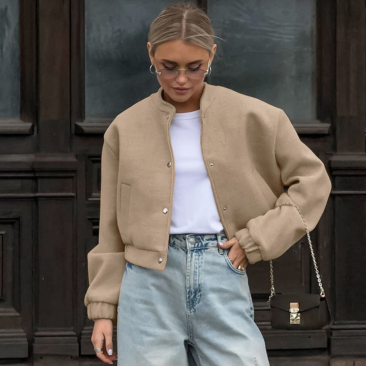 Casual oversized bomber jacket for women in soft fabric Lune London
