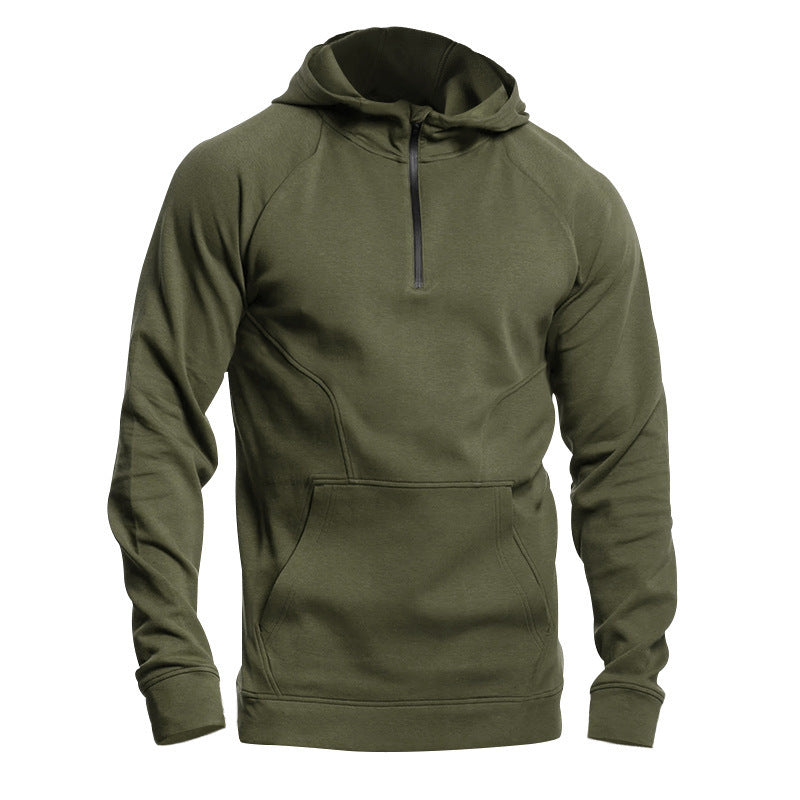 Men's functional hoodie with half zipper and practical pockets Lune London