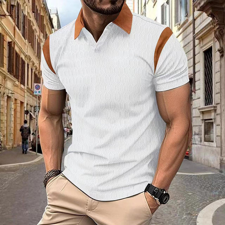 Polo shirt for men with stylish contrast details and a breathable structured design Lune London