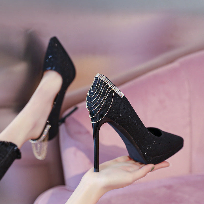 Women's High-Heel Pumps with Sparkling Rhinestone Details and Elegant Design Lune London